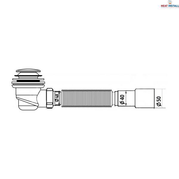 Сифон для душового піддону Lidz (CRM) автоматичний (вихід 40/50 мм) SD00051396 фото