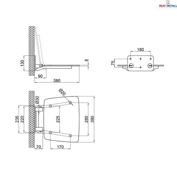 Сидіння для душу Qtap Comfort WHI5035 SD00045308 фото
