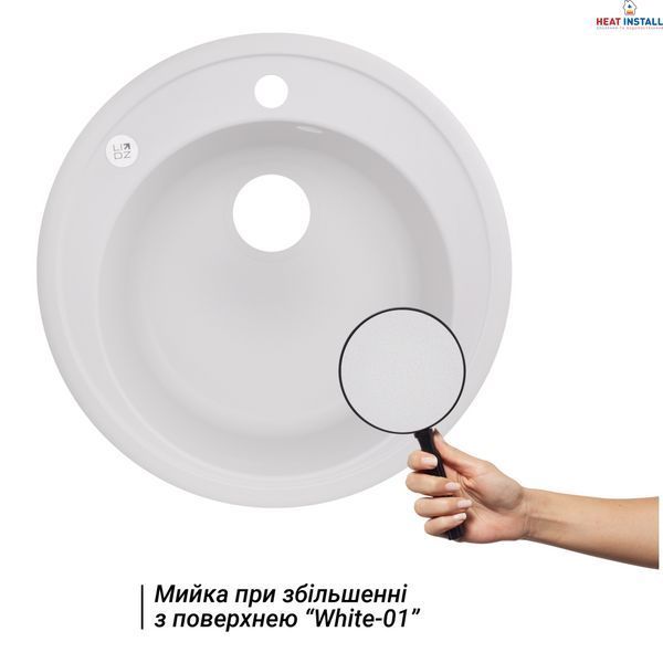 Кухонна мийка Lidz D510/200 WHI-01 (LIDZWHI01D510200) SD00039821 фото