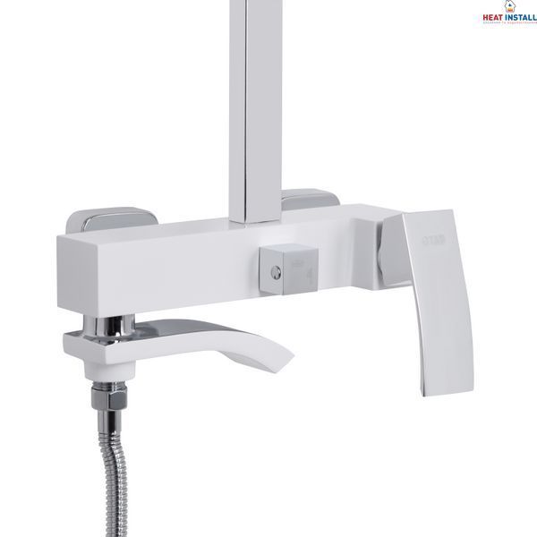 Душова система універсальна Qtap Swan Cascada на три споживача (з виливом) QTSWA111CRW45570 Chrome/White SD00051694 фото