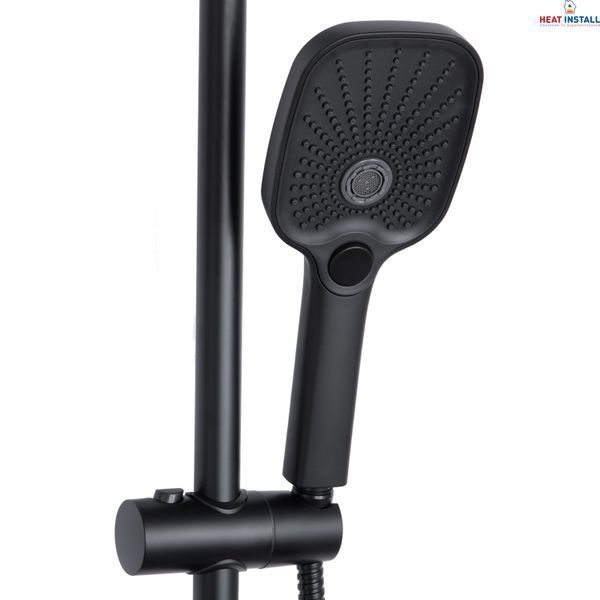 Душова система універсальна Qtap Gemini на три споживача (з виливом) QTGEM111BLM45686 Black Matt SD00051810 фото