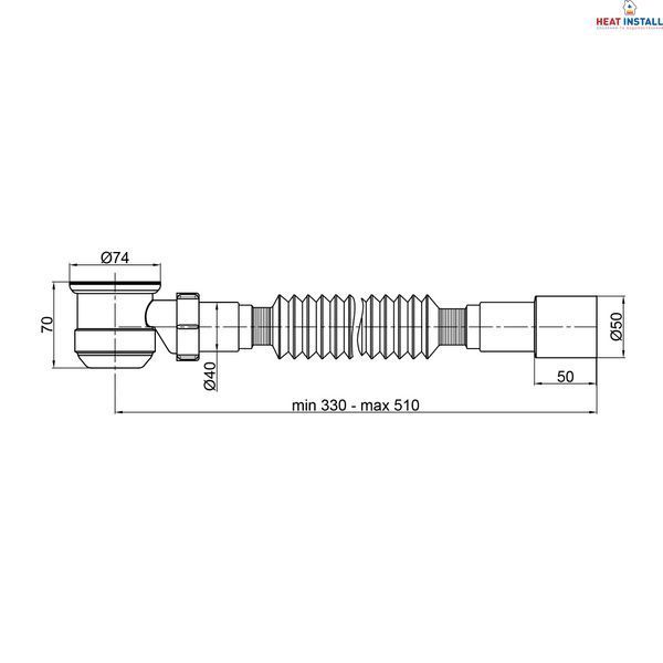 Сифон для душового піддона Lidz (WHI) 60 04 P002 01 (вихід 40/50 мм) SD00044609 фото