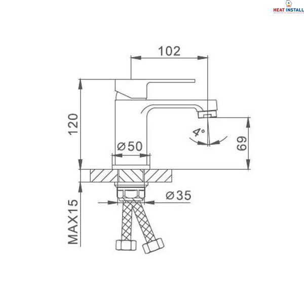 Змішувач для умивальника Frap F1042, чорний/хром 1033663 фото