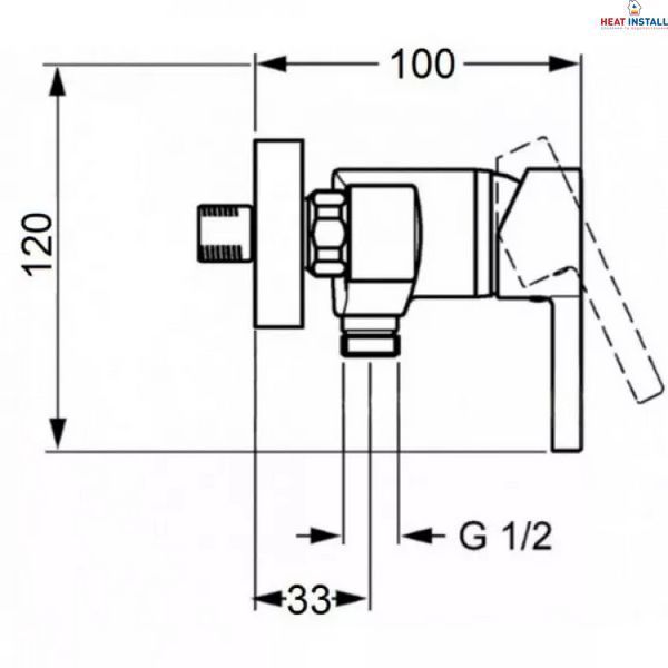 Змішувач для душу WEZER PRO5-02, сатин 1034706 фото