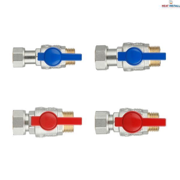 Комплект прямих кранів Thermo Alliance Standart 1/2"ВН-3/4"ВН з накидною гайкою для підключення котла TAS262RBW1520 SD00054691 фото
