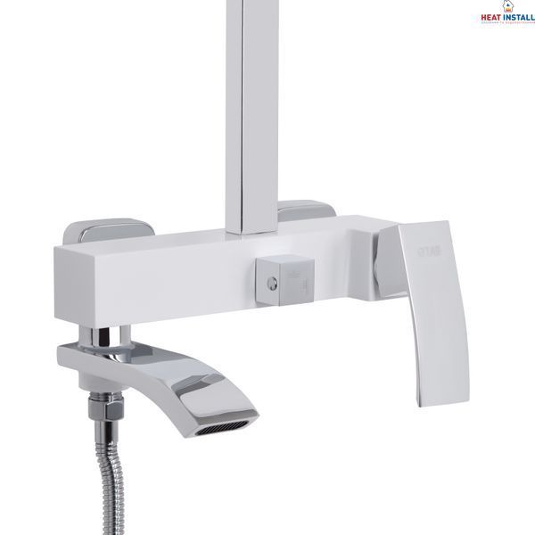 Душова система універсальна Qtap Swan Cascada на три споживача (з виливом) QTSWA111CRW45570 Chrome/White SD00051694 фото