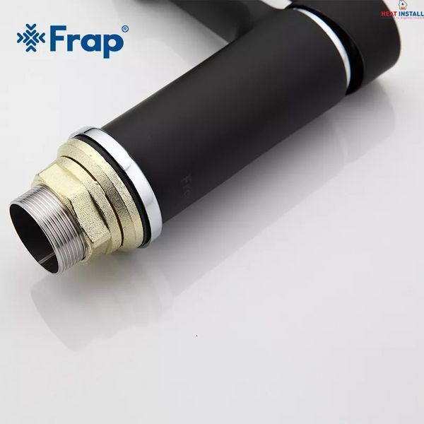 Змішувач для умивальника Frap F1042, чорний/хром 1033663 фото