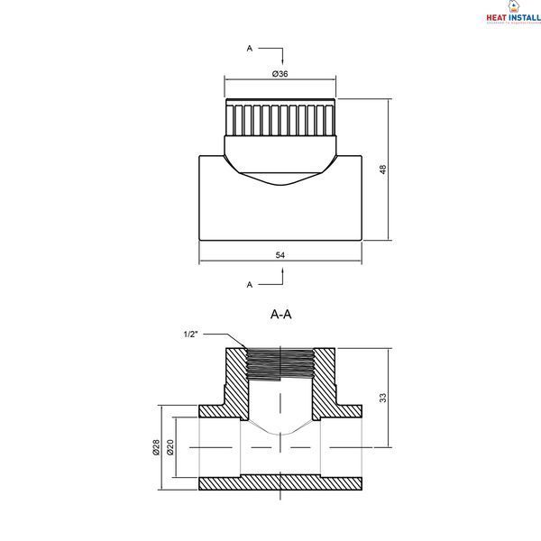 Трійник PPR Thermo Alliance 20х1/2"х20 ВР SD00029386 фото
