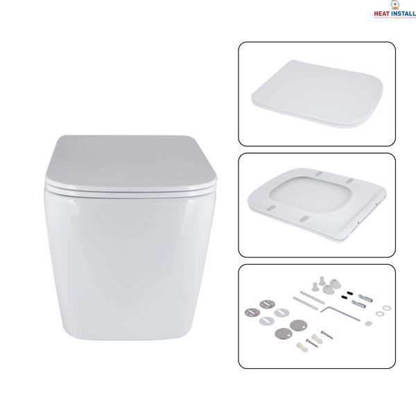 Готове рішення Qtap для ванної кімнати: підвісний унітаз Tern Ultra Quiet 525x345x360 + комплект інсталяції Nest 4 в 1 (квадратна клавіша Satin) SD00053631 фото