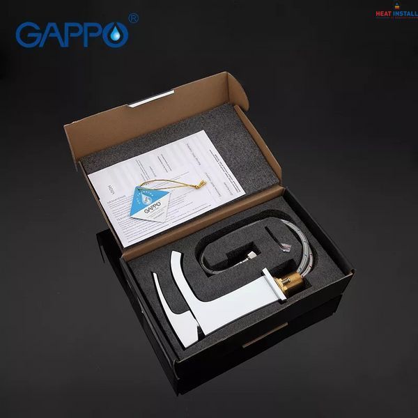 Змішувач для умивальника GAPPO G1007-8, білий/хром 1033990 фото
