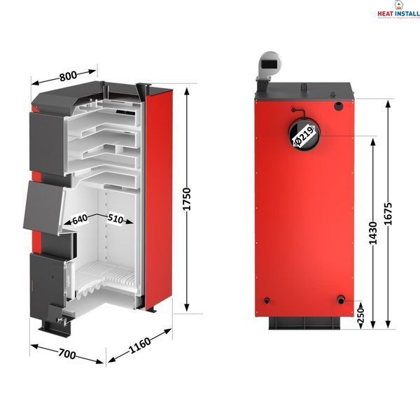 Котел твердопаливний сталевий Thermo Alliance Vulcan Plus V 4.0 VPSFW 50 SD00051331 фото
