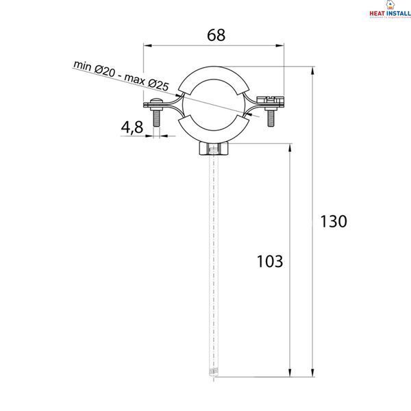 Хомут Thermo Alliance Standart 1/2" з чорною гумою (D20-25 мм) SD10015B SD00051758 фото