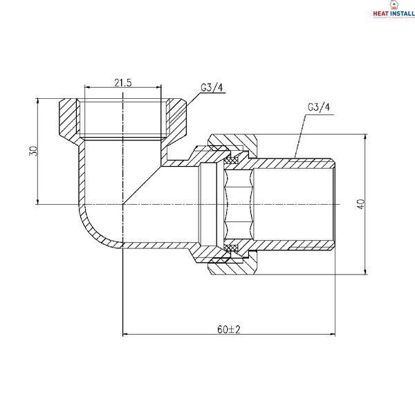 Згін "Американка" Thermo Alliance Forte 3/4" кутовий SF191W20 SD00008310 фото