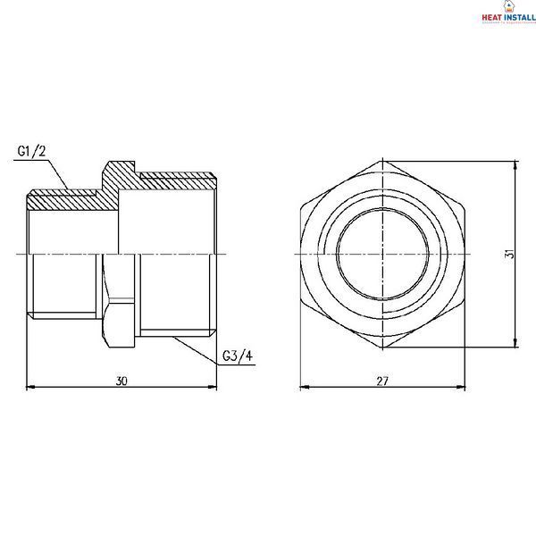 Ніпель редукційний Thermo Alliance Forte 1/2"х3/4" SF3592015 SD00002588 фото