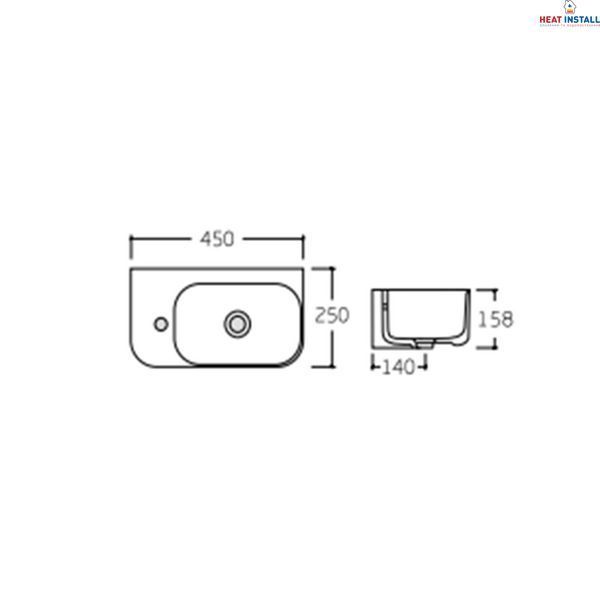 Раковина Qtap Tern 450х250х158 White QT1711H02LW SD00052902 фото