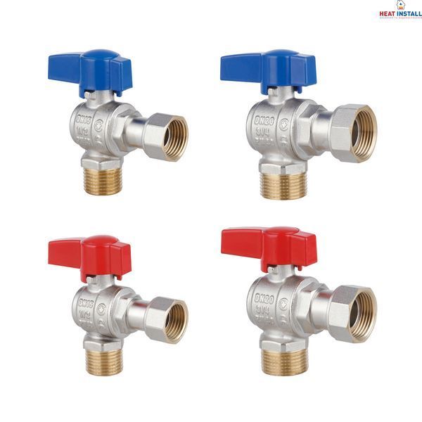 Комплект кутовий кранів Thermo Alliance Standart 1/2"ВН -3/4"ВН з накидною гайкою для підключення котла TAS225RBW1520 SD00054692 фото