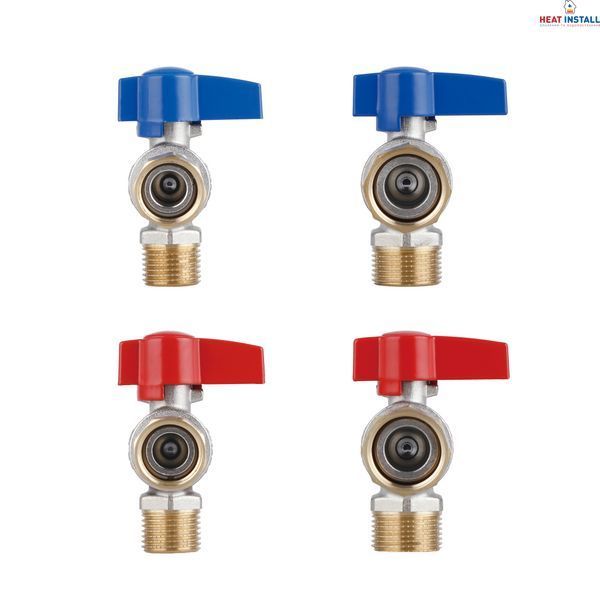 Комплект кутовий кранів Thermo Alliance Standart 1/2"ВН -3/4"ВН з накидною гайкою для підключення котла TAS225RBW1520 SD00054692 фото