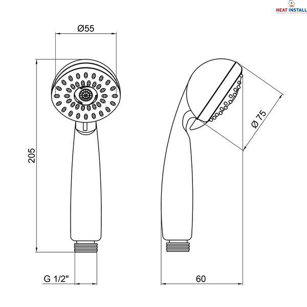 Лійка для ручного душу Лейки Lidz Niagara 18 75 мм округла LDNIA18CRM34802 Chrome SD00040906 фото