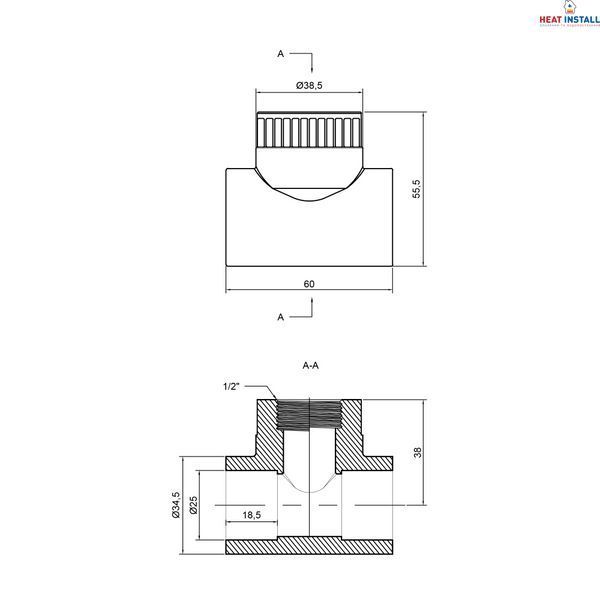 Трійник PPR Thermo Alliance 25х1/2"х25 ВР SD00029387 фото