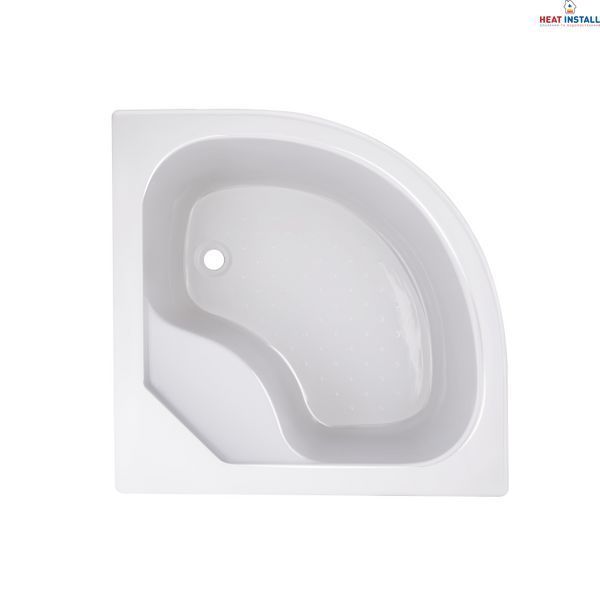 Душова кабіна Latwa SC80x80.SAT.HIGH.GR полукругла, скло тон. 4 мм + Душовий піддон KAPIELKA ST80x80x41, з панеллю Lidz SD00050786 фото