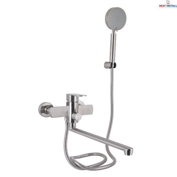 Змішувач для ванни Lidz Luna 005 (з душовим гарнітуром) (k35) LDLUN005NKS46093 Nickel SD00052217 фото