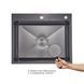 Комплект Lidz Handmade H6050HB Мийка для кухні інтегрована Decor Black PVD Honeycomb у комплекті з дозатором + LIDZK01B Корзина для кухонної мийки SD00055253 фото 4