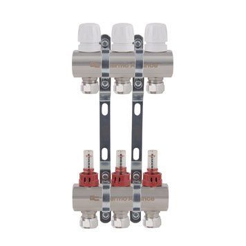 Колектор латунний з витратомірами та євроконусами Thermo Alliance Standart 1" на 3 виходи TAS235W3E SD00055264 фото