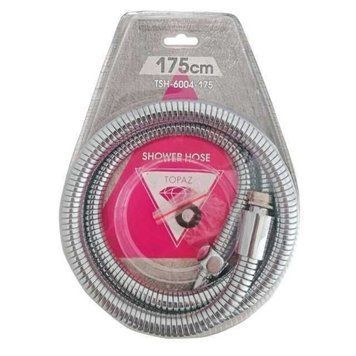 Шланг для душу TOPAZ TSH-6004-175 хром 175см посилений рухома гайка, Blister 000014258 фото