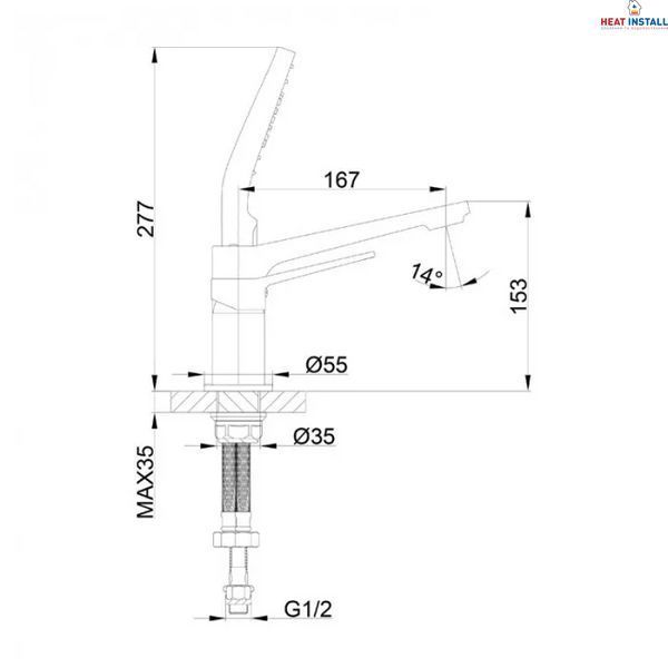 Змішувач для ванни на борт Frap F1161, хром 1042383 фото