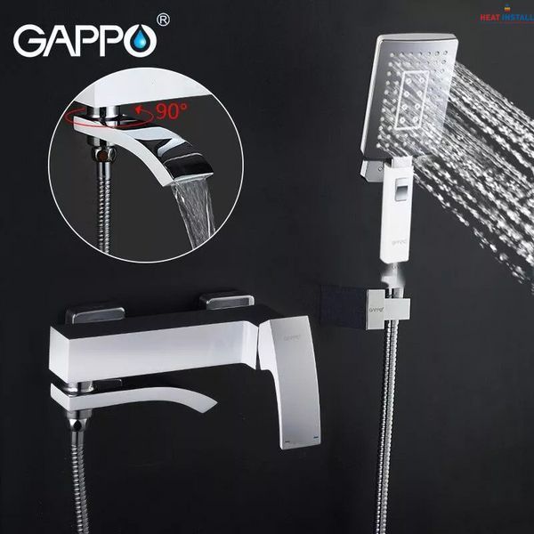 Змішувач для ванни GAPPO G3207-8, білий/хром 1033992 фото