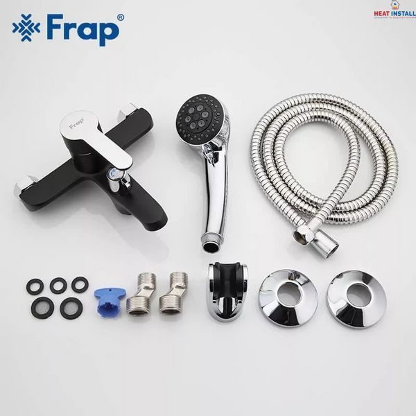 Змішувач для ванни Frap F3242, чорний/хром 1033665 фото