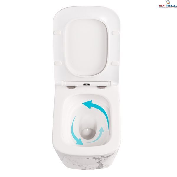 Унітаз підвісний Tern Ultra Quiet 490&times;365&times;325 мм, Marble, з сидінням Slim Duroplast / Soft-close / Quick Release QT17332303ASMR Qtap SD00054291 фото