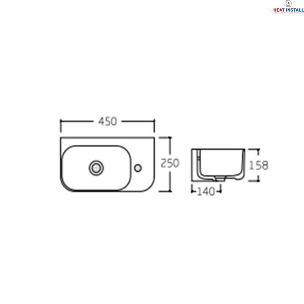 Раковина Qtap Tern 450х250х158 White QT1711H02RW SD00052903 фото