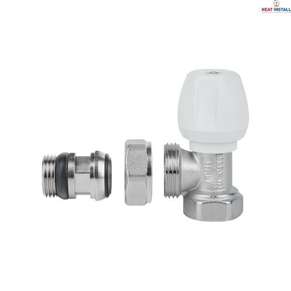 Кран радіаторний Icma 1/2" з антипротіканням кутовий з ручкою №802+940 SD00005549 фото