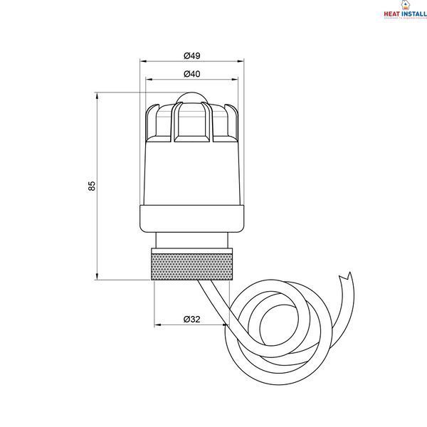Термоголовка Thermo Alliance Standart М30х1,5 (20-50℃) з виносним датчиком TAS34150 SD00053537 фото