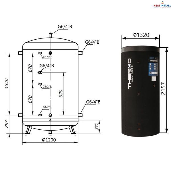 Теплоакумулятор Thermo Alliance TA-ТАМ-00 2000 60 мм SD00048840 фото