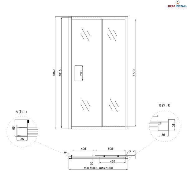 Душові двері в нішу Lidz Aria SD100x185.CRM.FR, скло Frost 5 мм SD00039877 фото