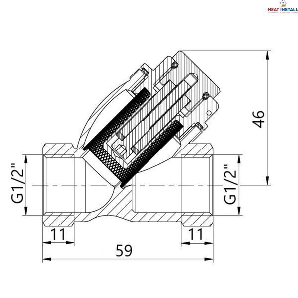 Фільтр грубої очистки Thermo Alliance Forte для води 1/2"ВВ косий з магнітом TAF126MW15 SD00053359 фото