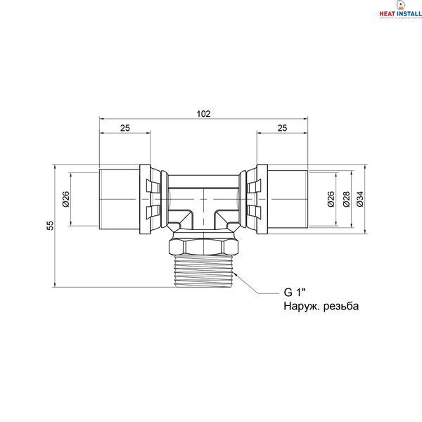Трійник прес Icma 26х1"х26 ЗР №407 SD00009359 фото