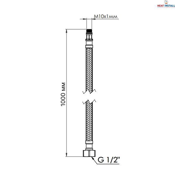 Шланг для підключення змішувача Thermo Alliance Standart (пара) 100 см NYLON M10x1/2"В TAS386W100 SD00053003 фото
