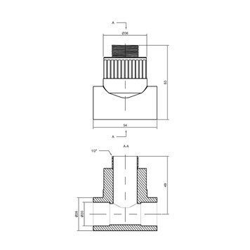 Трійник PPR Thermo Alliance 20х1/2"х20 ЗР SD00029390 фото