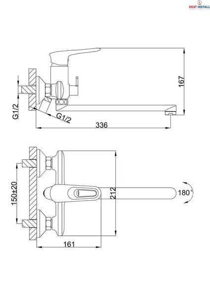 Змішувач для ванни Frap F2249, білий/хром 1033670 фото