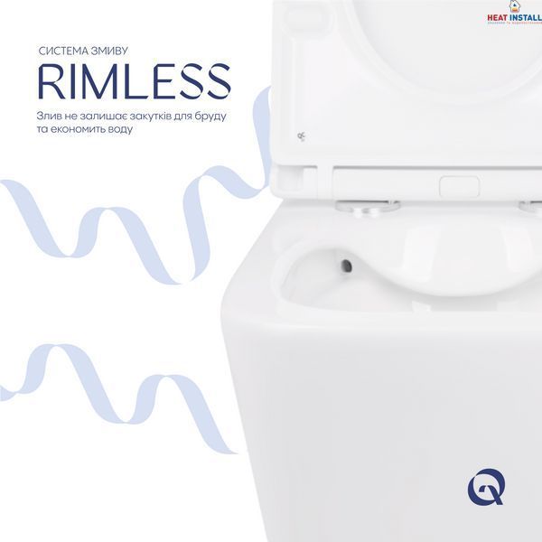 Унітаз підвісний Qtap Tern безобідковий з сідінням Soft-close QT1733052ERW SD00037240 фото