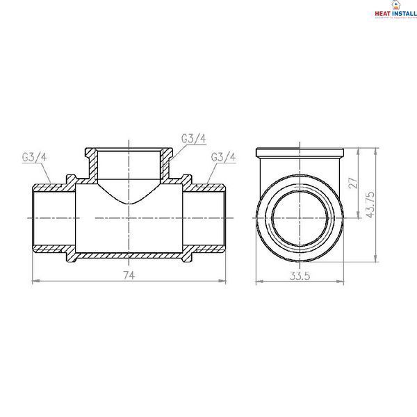 Трійник Thermo Alliance Forte 3/4" ВЗЗ SF36620 SD00002683 фото