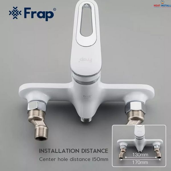 Змішувач для ванни Frap F2249, білий/хром 1033670 фото
