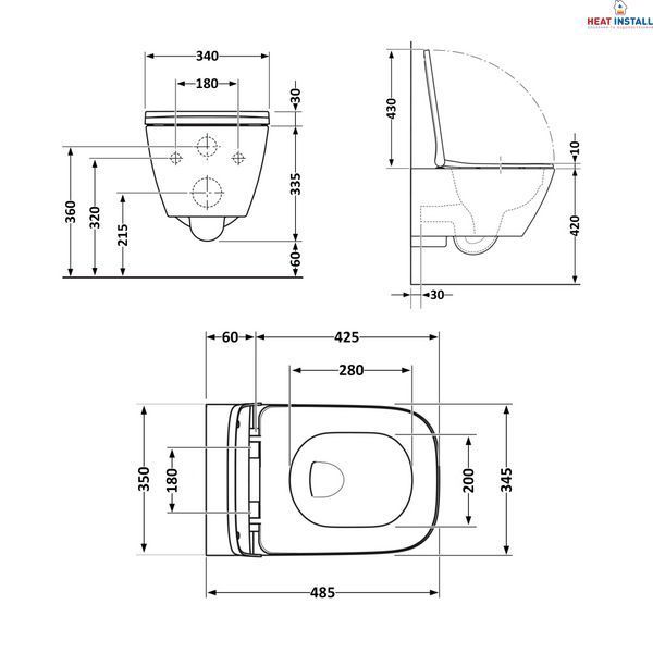 Унітаз підвісний Qtap Tern безобідковий з сідінням Soft-close QT1733052ERW SD00037240 фото