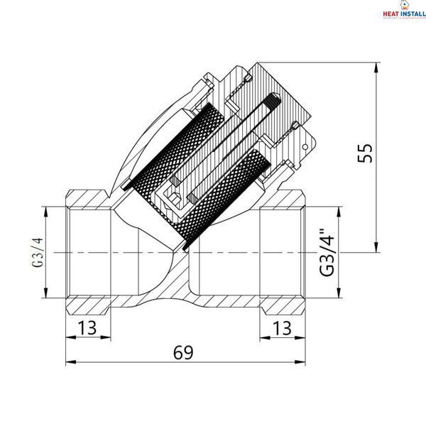 Фільтр грубої очистки Thermo Alliance Forte для води 3/4"ВВ косий з магнітом TAF126MW20 SD00053360 фото
