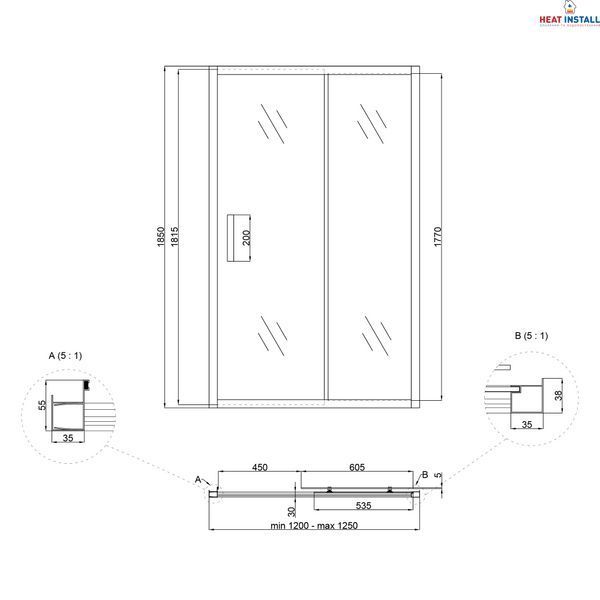 Душові двері в нішу Lidz Aria SD120x185.CRM.FR, скло Frost 5 мм SD00039878 фото