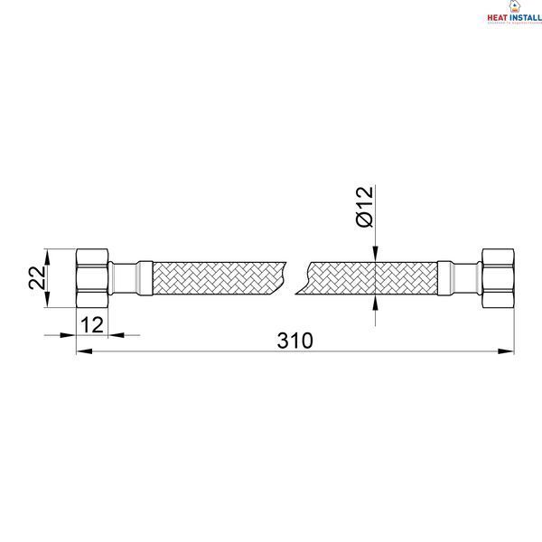 Гнучка підводка для води Thermo Alliance Standart 20 см ГГ SD397W20 SD00010883 фото
