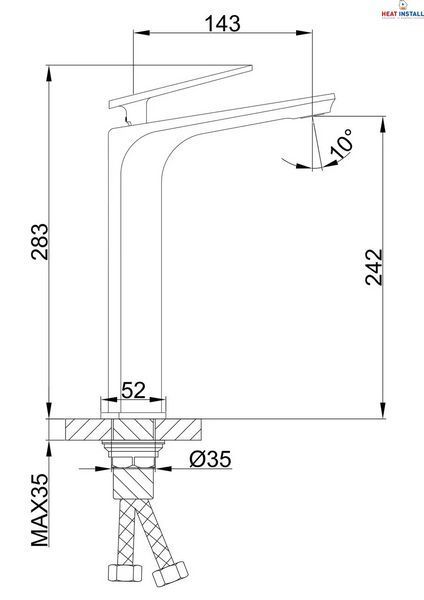 Змішувач для умивальника Frap F1057-2 високий, чорний/хром 1037330 фото